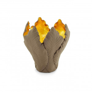 300050-B1 ABHIKA ПОДСВЕЧНИК ТЮЛЬПАН BROWN/GOLD