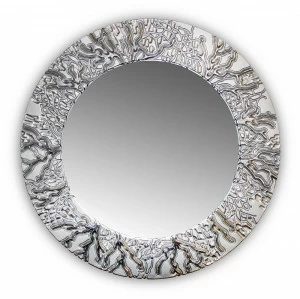 Круглое зеркало настенное серебро FASHION CORAL IN SHAPE FASHION 00-3860134 Серебро