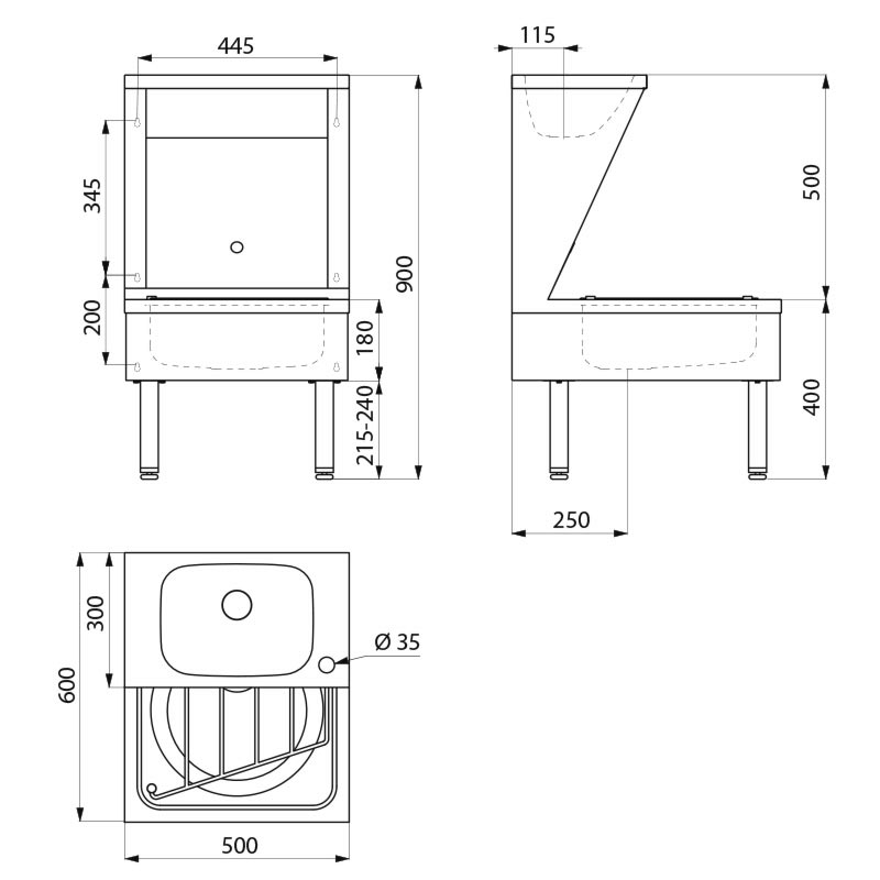 180140 Комплект напольный умывальник/видуар DELABIE  - Вид №1
