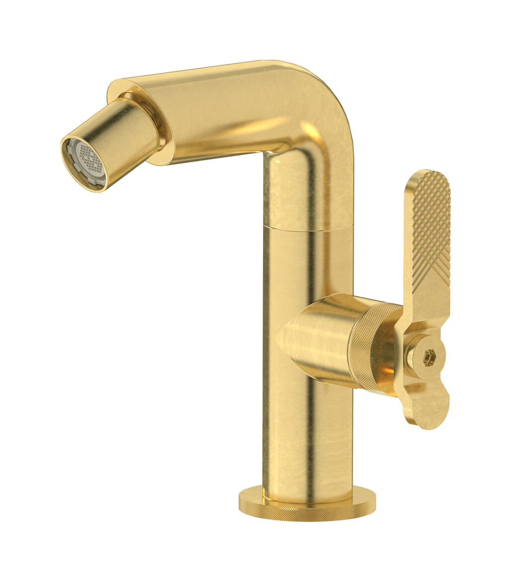 Смеситель для биде на 1 отверстие в комплекте с донным клапаном. WE ARE IB b2220on Natural Brass Bold