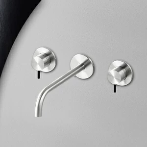 Смеситель для раковины сталь глянцевая с черной ручкой Toki Radomonte TKI29LCIL22