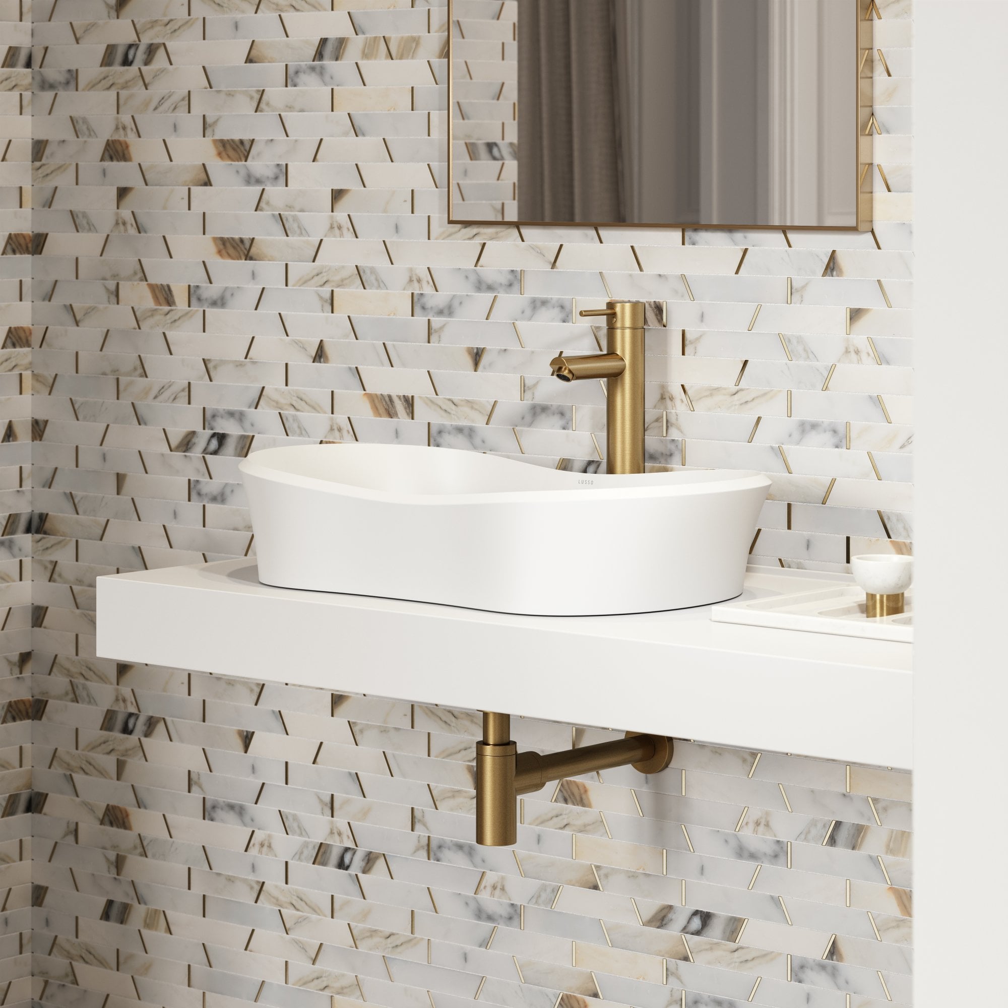 Умывальник с одной столешницей из смолы LUSSO Amalfi ARCH-00058107 - Вид №1