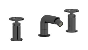 Смеситель для биде на 3 отверстия с донным клапаном WE ARE IB b1393cf Black Chrome Bold