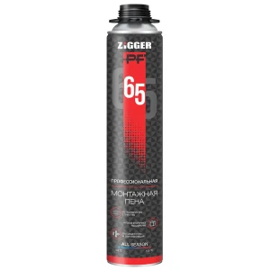 90211023 Пена монтажная профессиональная Zigger PF 65 л всесезонная 850 мл 920 г STLM-1456396