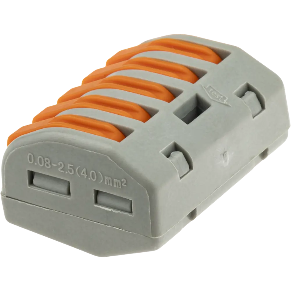 84509771 Клеммы соединительные монтажные с рычажком Duwi СМК 222-415 5-проводные 4мм² серые 5шт 26611 2 STLM-1101874  - Вид №4