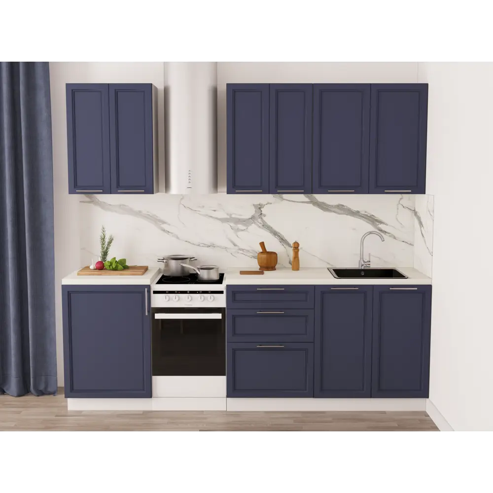 Фасад для кухонного ящика Реш 59.7x12.5 см Delinia ID МДФ цвет синий STLM-2035318 - Вид №4