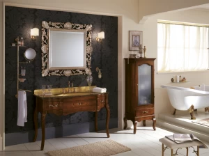 VERSAILLES 128 LAVABO IN VETRO NOCE OPACO Комплект мебели в ванную BAGNOPIU