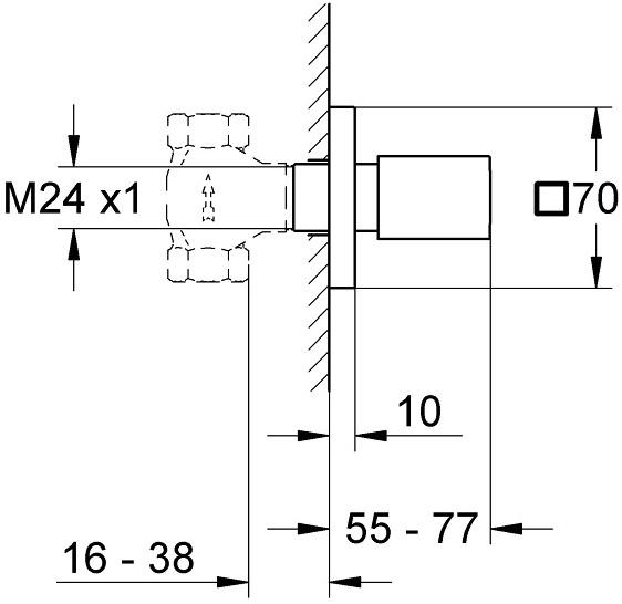 Внешняя часть вентиля GROHE Universal Cube, хром (19910000) - Вид №1