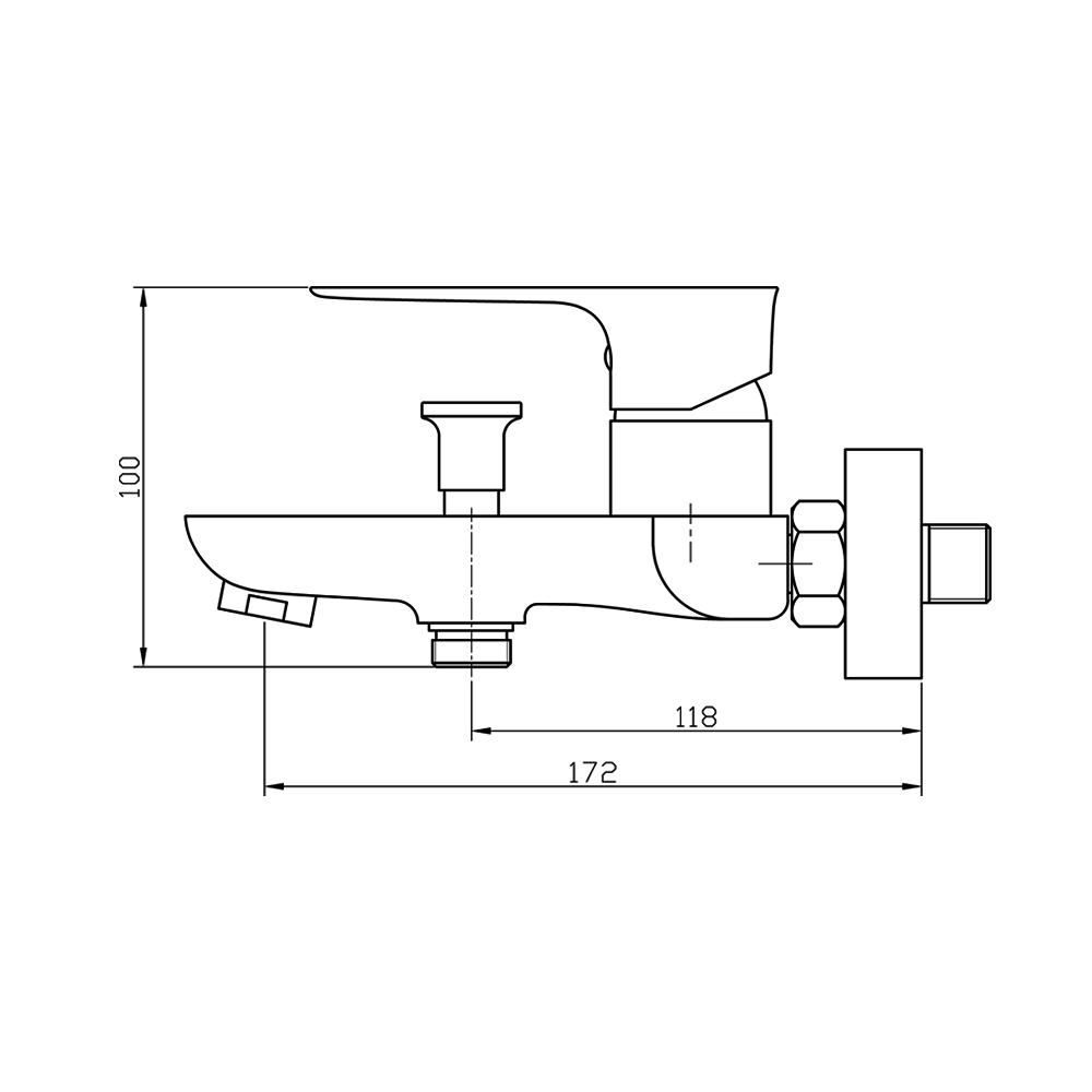 Смеситель для ванны Raiber R0020 однорычажный R0020 Santreyd  - Вид №1