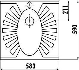 TP595-00CB00E-0000 Чаша Генуя 60*60 круговой смыв Creavit  - Вид №1