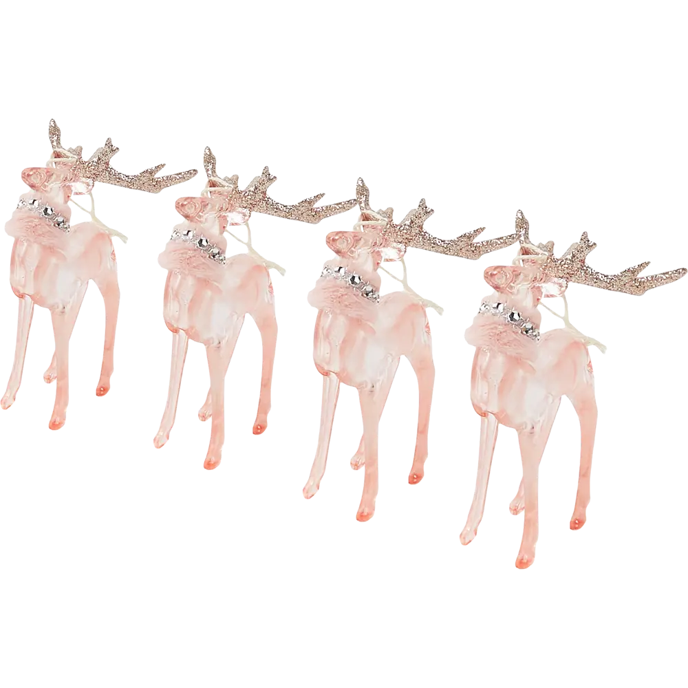 87036539 Елочная игрушка Олень 13x21 цвет розовый 4 шт. STLM-1354829 Santreyd 