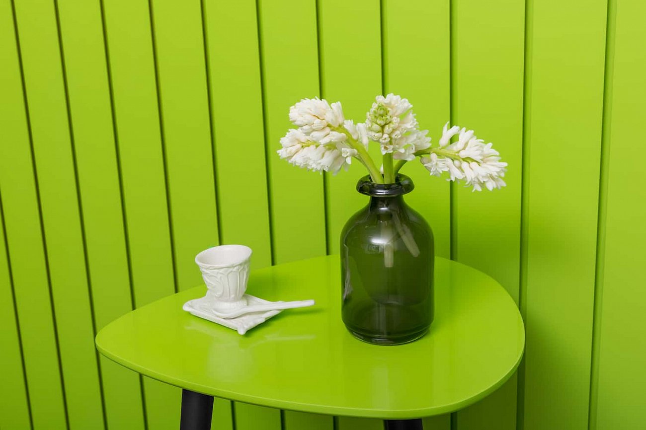 Кофейный столик с черными ножками кейл "Капля" WOODI  00-3966164 Зеленый  - Вид №6