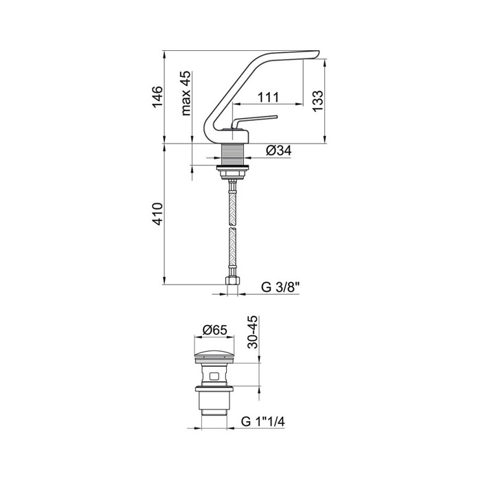 WO830102015 Смеситель для раковины Webert Wolo  - Вид №3
