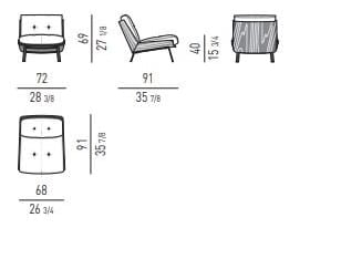 Тканевое кресло с деревянным корпусом Minotti Daiki ARCH-00022817 - Вид №3