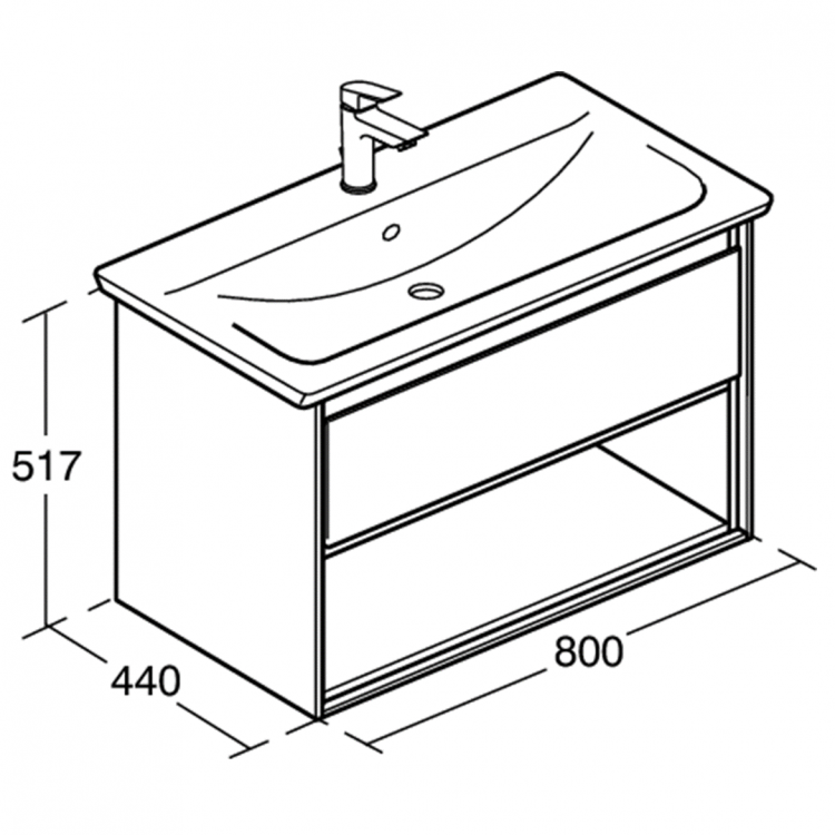 E0827VY Тумба для раковины 80 см Ideal Standard CONNECT AIR - Вид №7