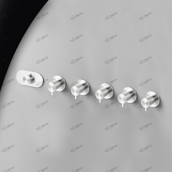 Термостат для душа глянцевая сталь с белой ручкой Toki Radomonte TKI58LCIL21