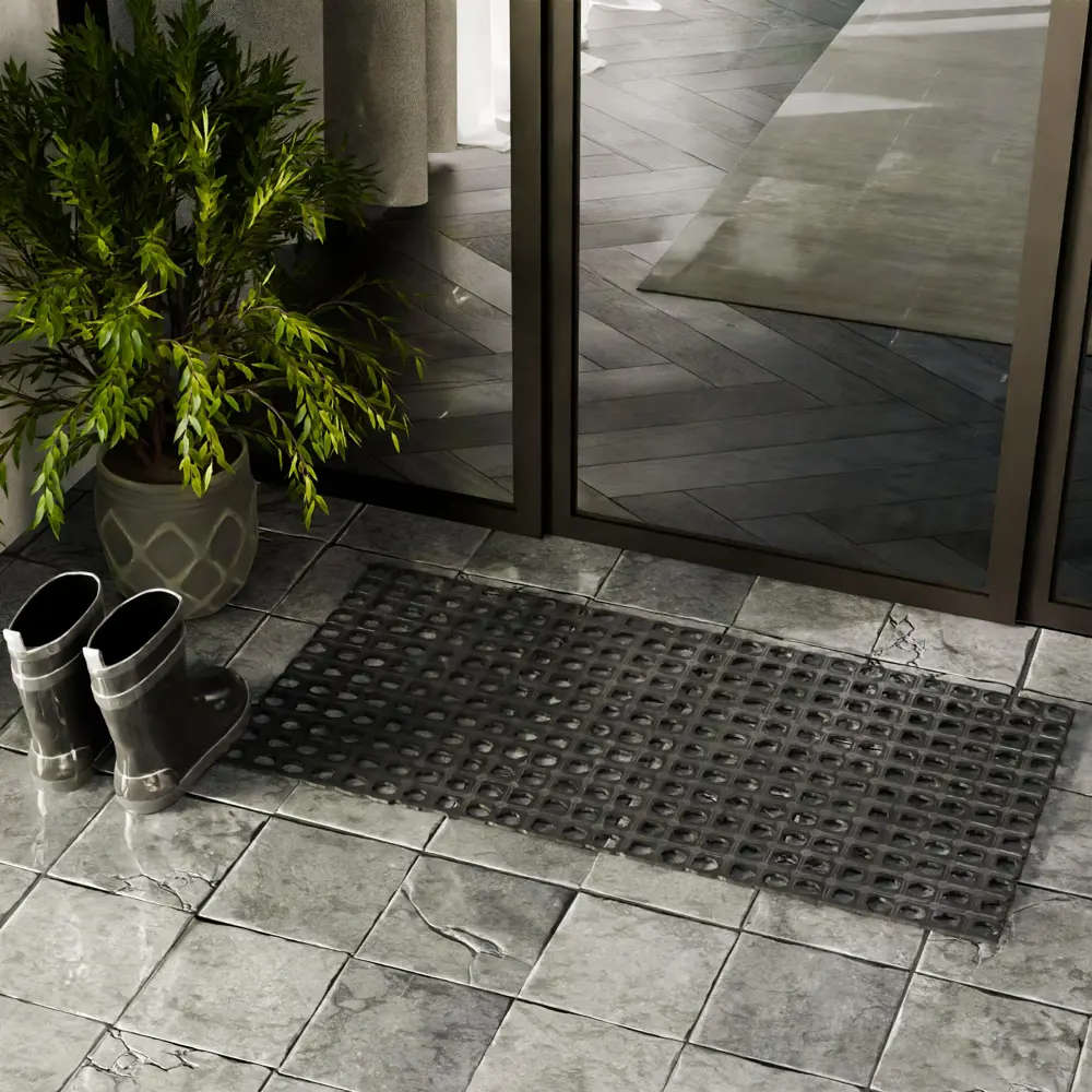 Коврик грязесборный резина Vortex 50x100 см цвет черный STLM-2024283