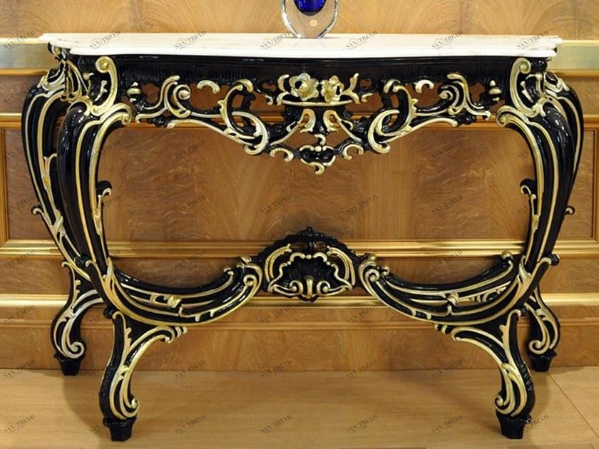 Arnaboldi Interiors Лакированная консоль из дерева и каррарского мрамора sun-id-1426968