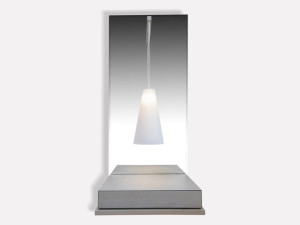 Прямоугольная подвесная тумбочка из дуба с освещением