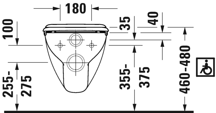 22280900002 Подвесной унитаз настенный Белый Duravit D-Code Германия - Вид №6