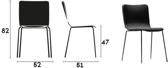 Capdell Стул штабелируемый тканевый с обивкой Mirò MIRO sun-id-1505126 - Вид №6