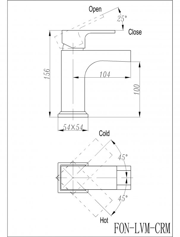Смеситель на раковину FONTE FON-LVM-CRM BELBAGNO  - Вид №1