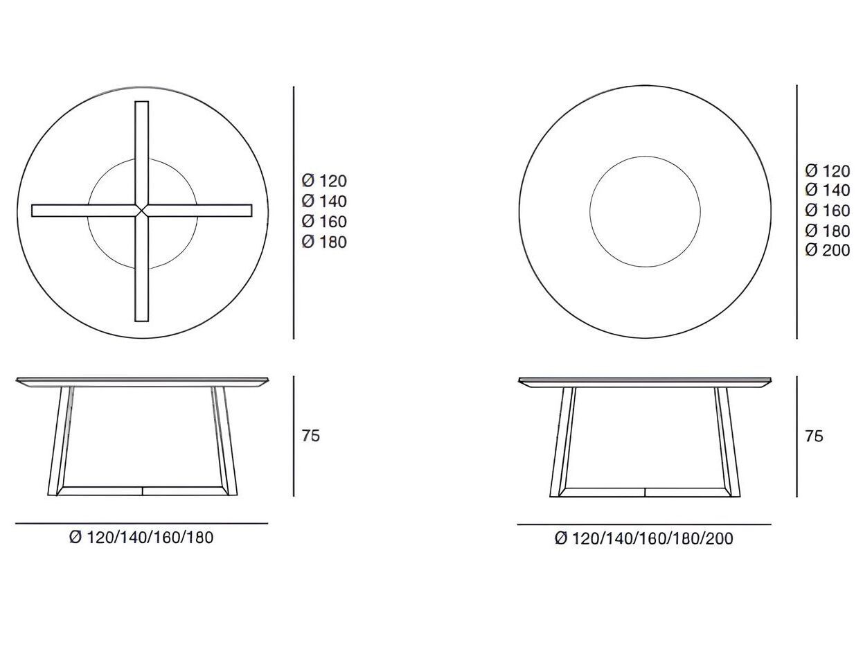 Круглый стол из ясеня с Lazy Susan Pacini & Cappellini планер ARCH-00057240 - Вид №2