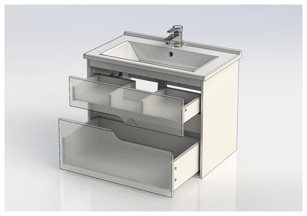 Тумба с раковиной Aquanet Модена 75 белый 0019848600182319 - Вид №4