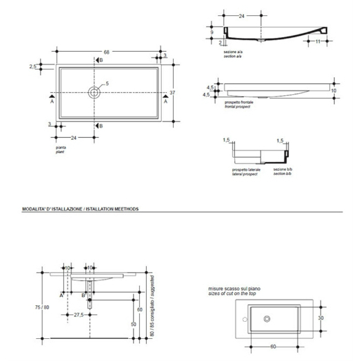 41855 Встроенная раковина под столешницу овальная  White Stone Santreyd - Вид №1