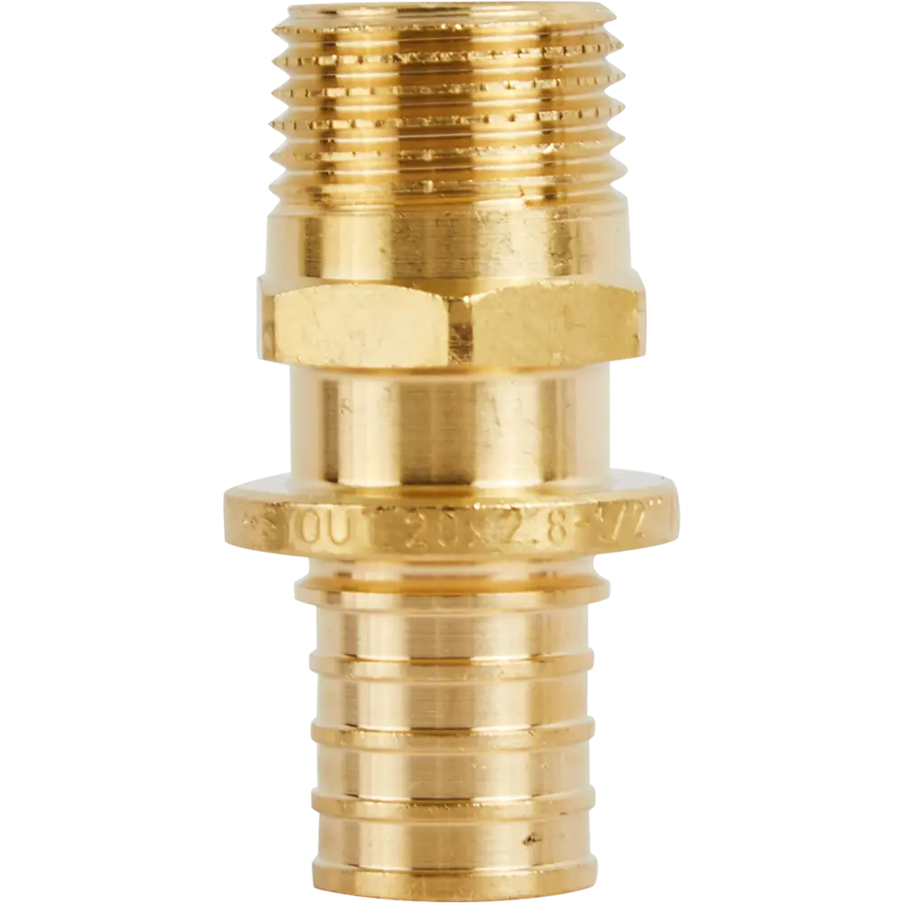 Переходник STOUT 20x1/2" для трубопроводов из никелированной латуни 82197777 STLM-0021688 - Вид №2