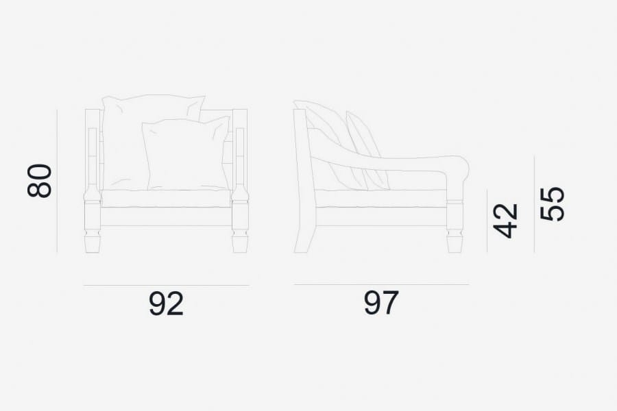 Садовое кресло с подлокотниками In Stock Gervasoni ARCH-00101953 - Вид №2
