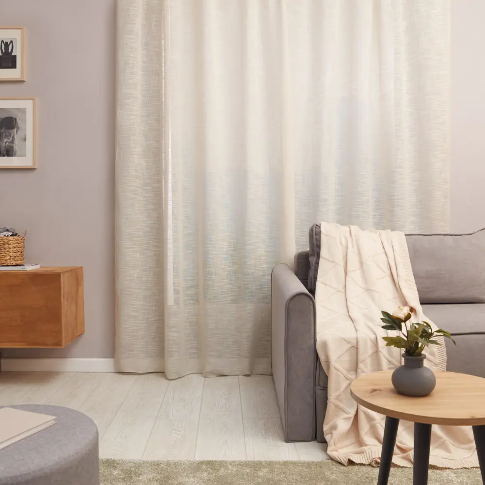Тюль на ленте со скрытыми петлями Inspire Amina Trench6 300x280 см цвет бежевый 83321675 STLM-2023382 