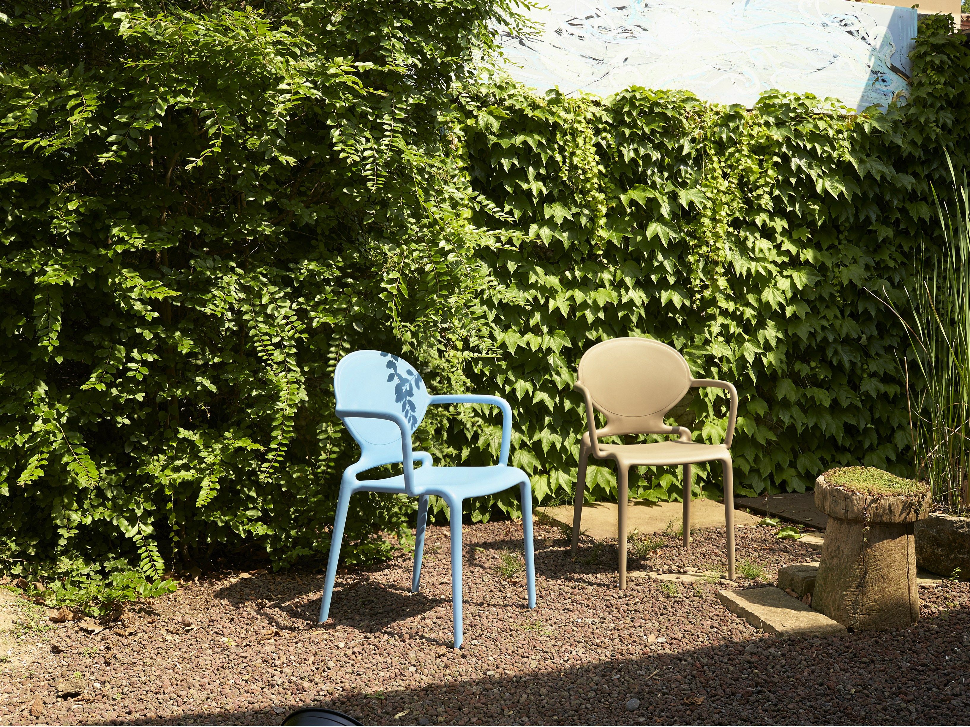 Штабелируемый стул с медальоном из инженерного пластика с подлокотниками S-CAB Чт ARCH-00035376 - Вид №3