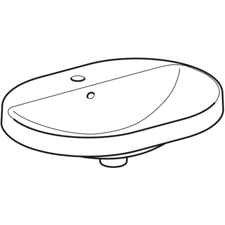 500.734.01.2 Встраиваемая раковина Geberit VariForm эллиптической формы, с полкой для отверстия под смеситель Geberit  - Вид №1