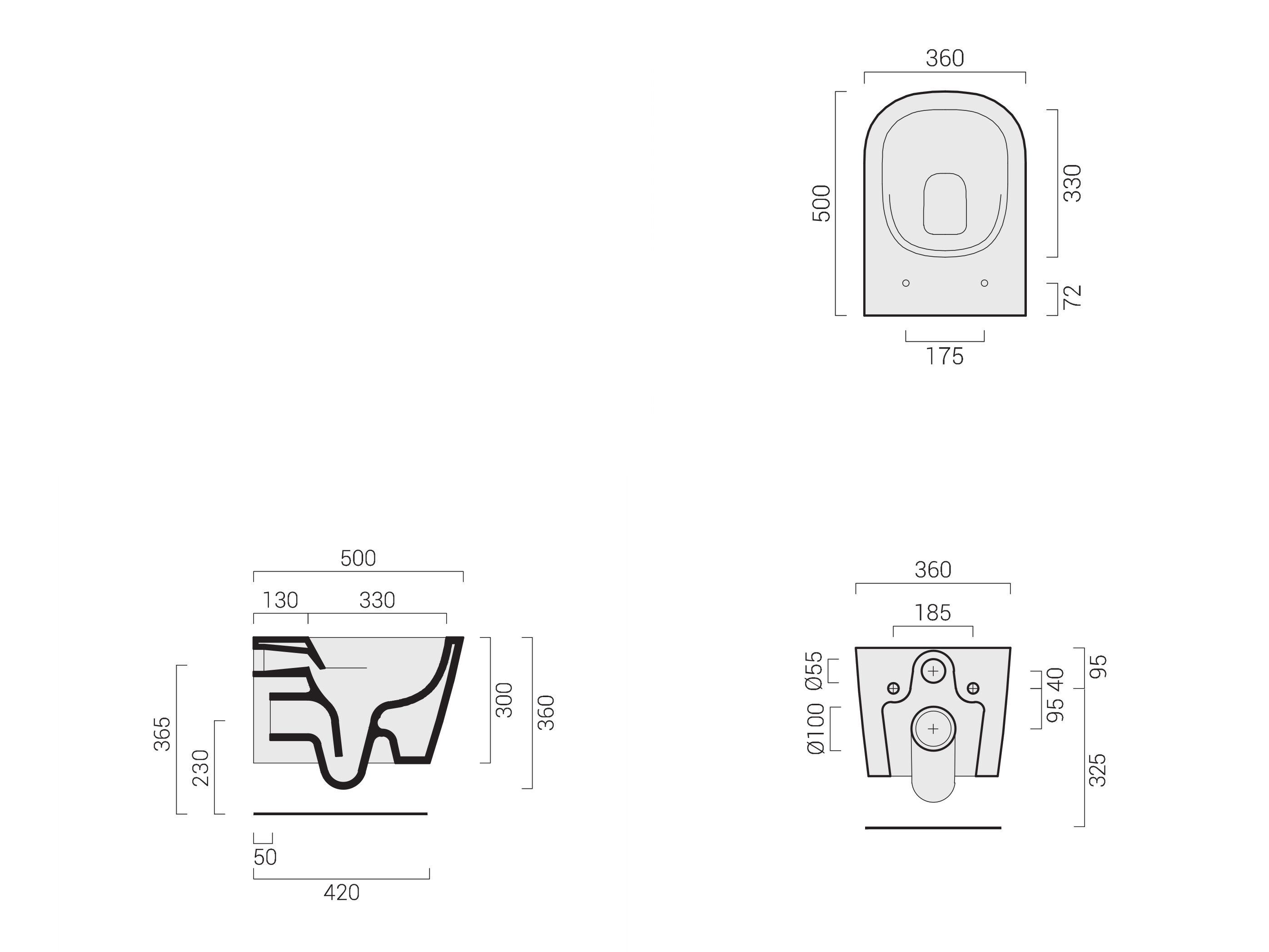 Керамические подвесные сантехники Domus Falerii Quadra ARCH-00091698 - Вид №5