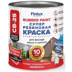91307326 Резиновая краска Finlux Святозар-25 черная полуматовая 1 л STLM-1463363