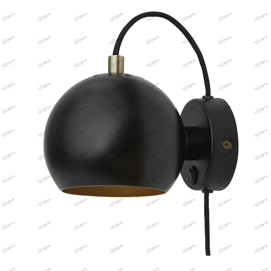 Лампа настенная Ball Anniversary, черная Frandsen 435565011