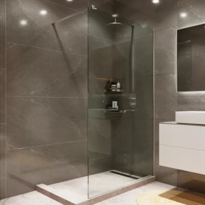 Душевая перегородка Mebelvann 120×200 см с хромированным профилем и прозрачным стеклом 89372142