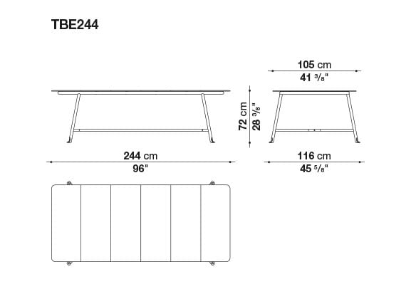 Прямоугольный садовый стол с столешницей из лавового камня B&B Italia Outdoor Borea ARCH-00135488 - Вид №7