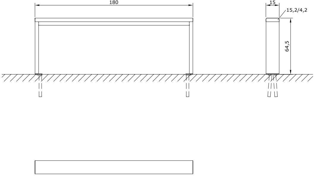 Euroform W Деревянная скамейка без спинки  1600  - Вид №7