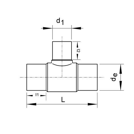 SANIT 73402036200090 Тройник 90 °, PE 100, SDR 17, долго уменьшается  - Вид №1