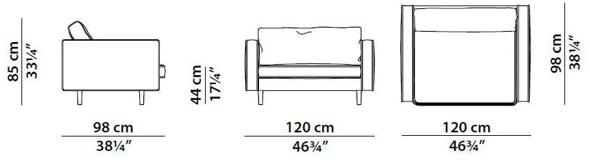 BAXTER Кожаное кресло с подлокотниками Stoccolma sun-id-1416560 - Вид №1