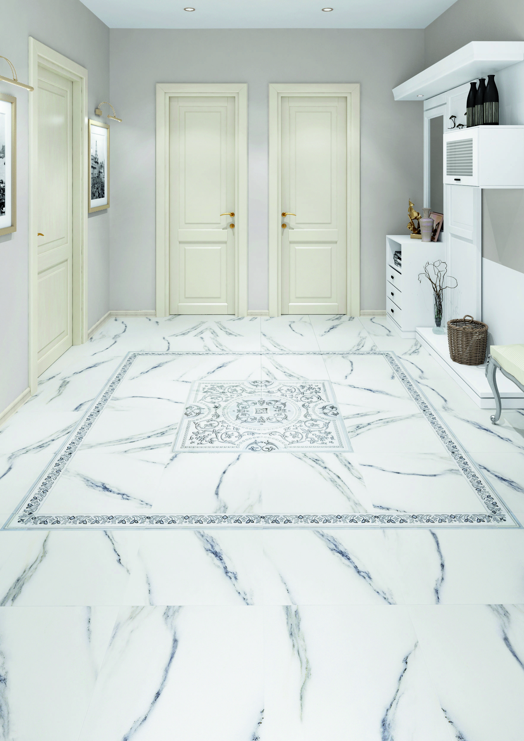 LB CERAMICS Бьянка Каррара - керамогранитное панно с мраморным эффектом 90×90 см 88295560 STLM-0077481 - Вид №3