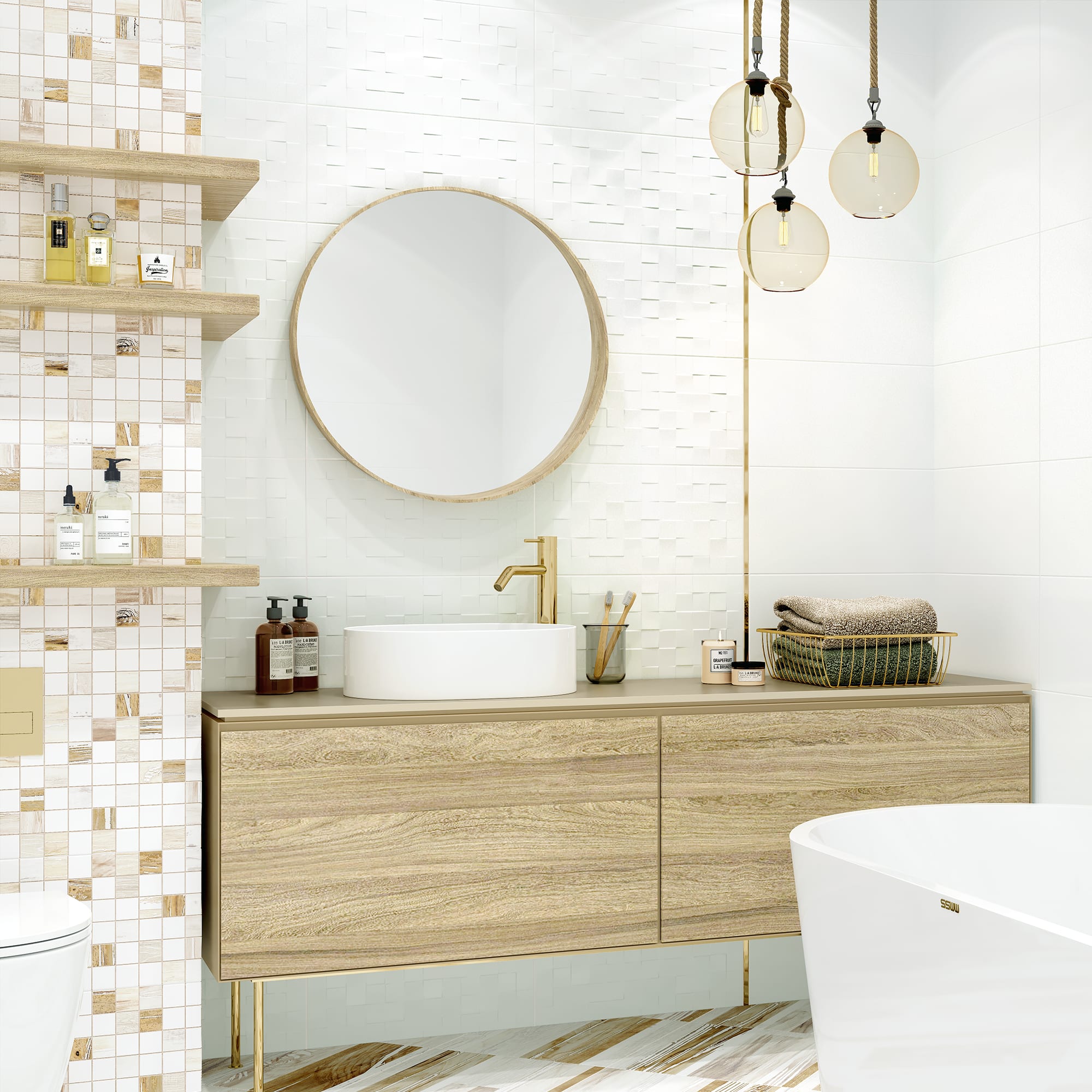 84766282 Плитка настенная Wood 24,9x50 см цвет бежевый ANTIQUE Santreyd - Вид №4