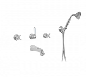 Gentry Home Смеситель для раковины на 3 отверстия Chopin White Хром GH101535