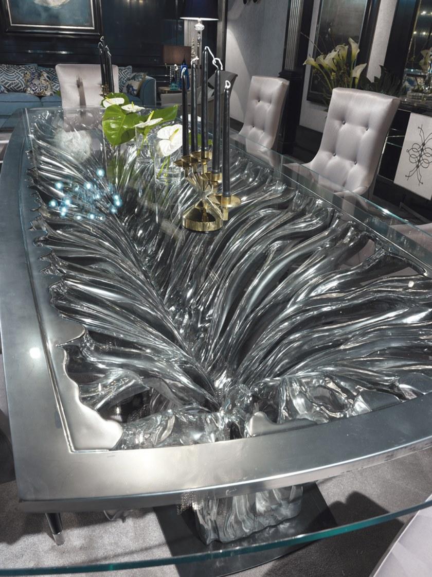 Bellotti Ezio Стол и стеклянная поверхность из полированного хрома Ficus 2016-41 - Вид №1