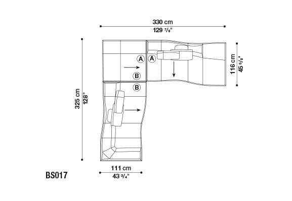 Угловой диван из ткани B&B Italia ARCH-00127003 - Вид №31