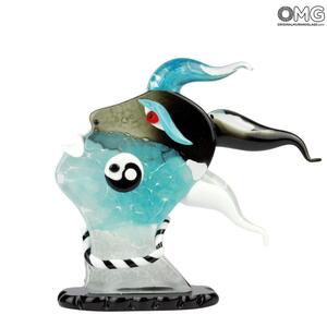 1813 ORIGINALMURANOGLASS Скульптура Лицо духа Инь-ян - современное абстрактное искусство - муранское стекло 7 см