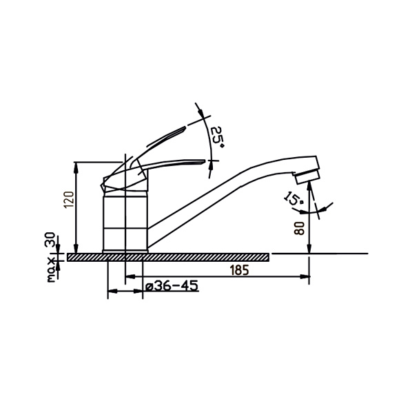 40-02 Olio  Смеситель для умывальника  ARGO kran 4002olio - Вид №1