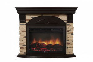 15697008 Портал камень сланец натуральный, шпон темный дуб Firelight Torre 25S